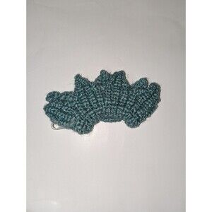 Blue Crochet Knit Ear Muff Cover Crown Headband